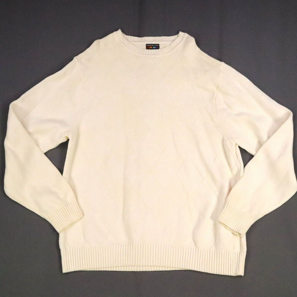 Alexander Julian Knit Sweater Shirt White Size  3XLT